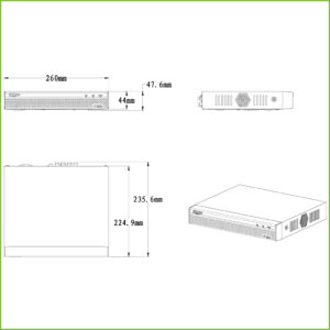 DVR 5EN1 H265 4 canaux 1080N / 720P @ 25ips + 1IP 2MP 1HDMI 1HDD Alhua